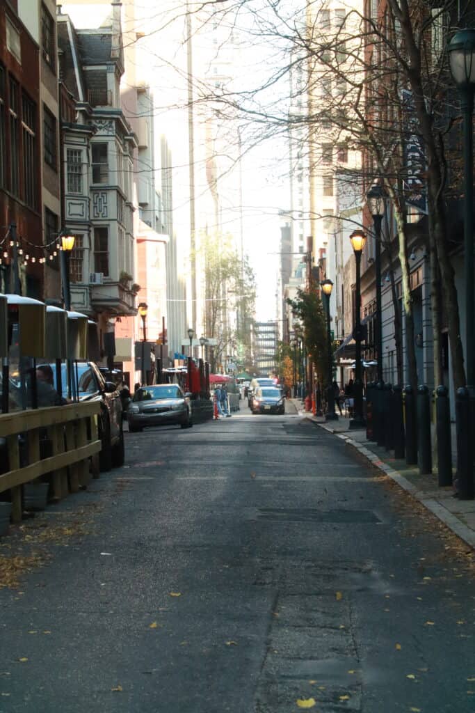 A city street.