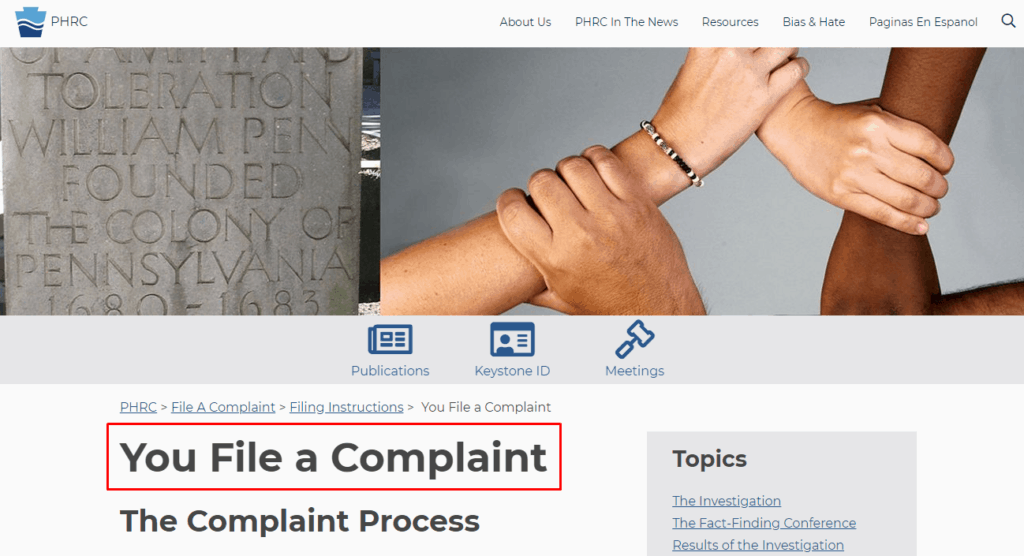 You file a complaint the complaint process.