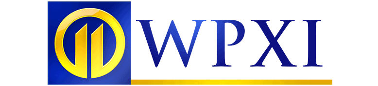 Wpxi logo on a blue background.
