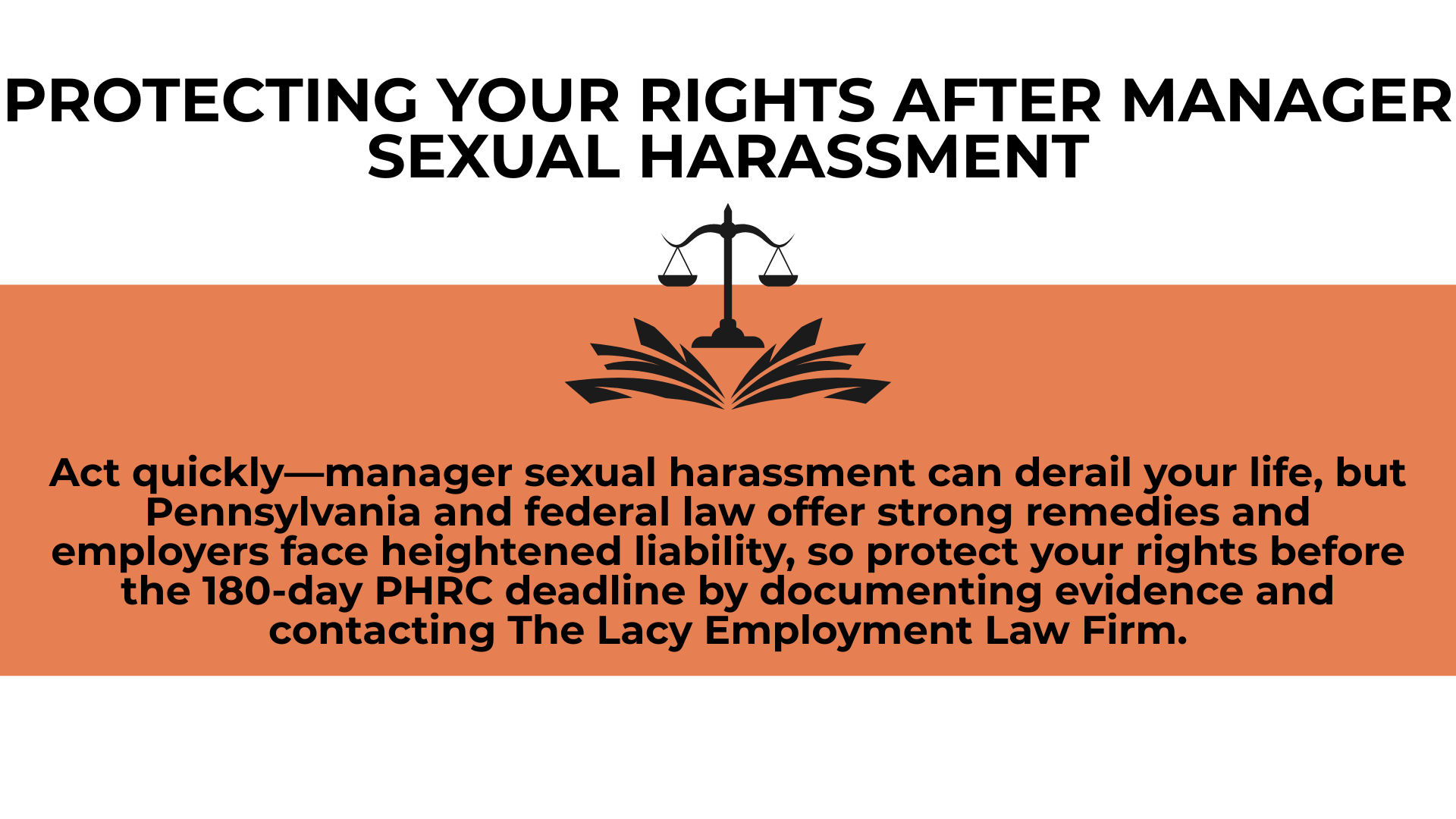 Scales-and-law icon with call to act quickly, document evidence, and meet Pennsylvania PHRC deadlines.