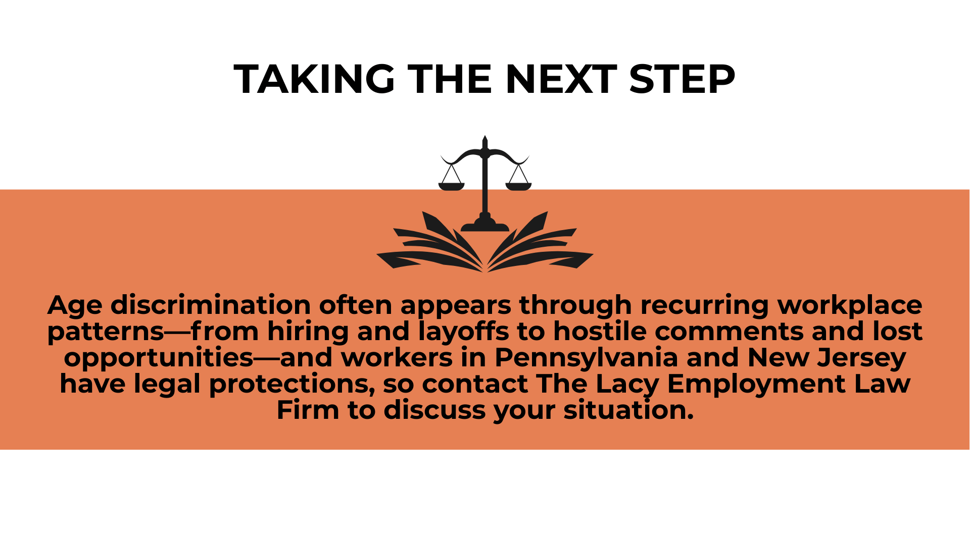  Scales above an open book urge workers to act on repeated age bias patterns and consult employment counsel.